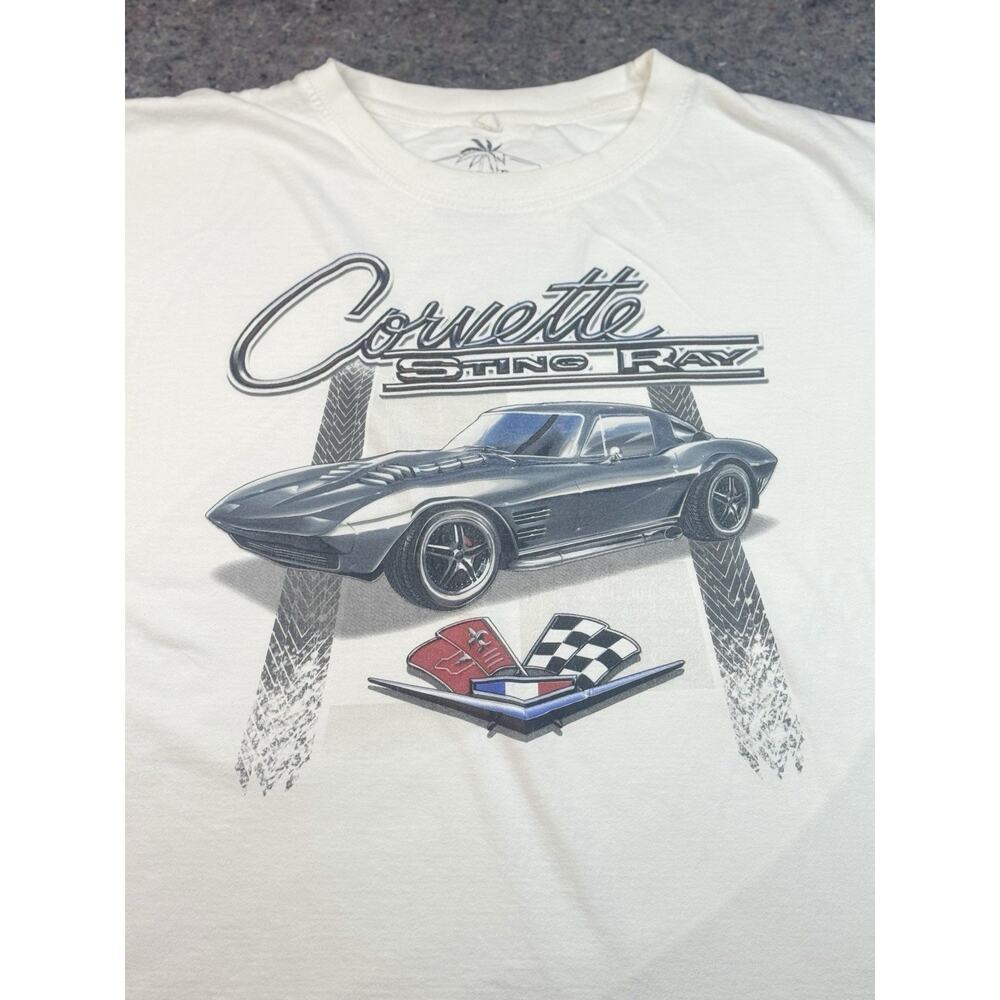 Corvette Sting Ray T-Shirt Men’s 2XL White Graphic Tee C2 Classic Car Cotton1420